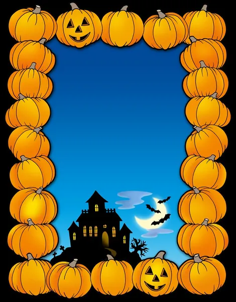 Halloween frame with house — Stock Photo, Image