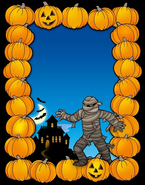 Halloween frame met mummie — Stockfoto