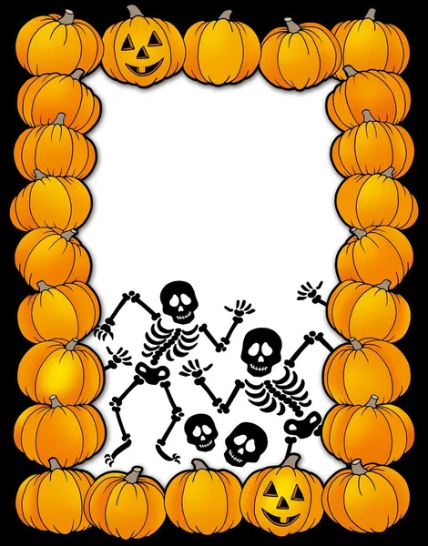 Рамка на Хэллоуин со скелетами — стоковое фото