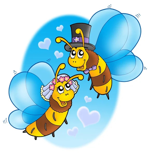 Pszczoły miodne ślub na niebo — Zdjęcie stockowe