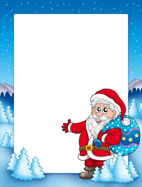 Marco de Navidad con Santa Claus 1 — Foto de Stock