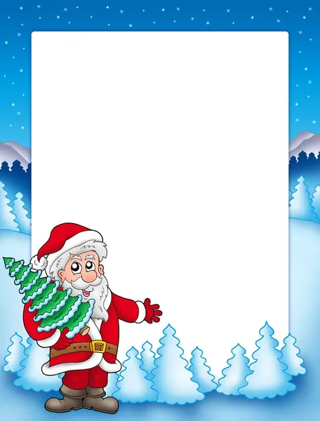 Weihnachtsrahmen mit Weihnachtsmann 4 — Stockfoto
