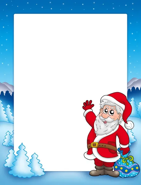 Weihnachtsrahmen mit Weihnachtsmann 2 — Stockfoto
