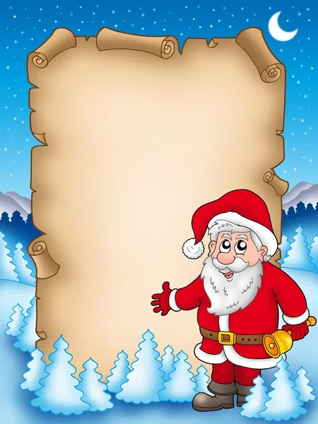 Pergaminho de Natal com Papai Noel 4 — Fotografia de Stock