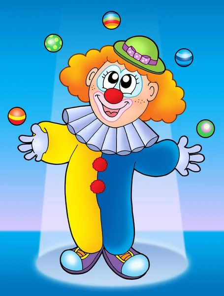Жонглирующий клоун — стоковое фото
