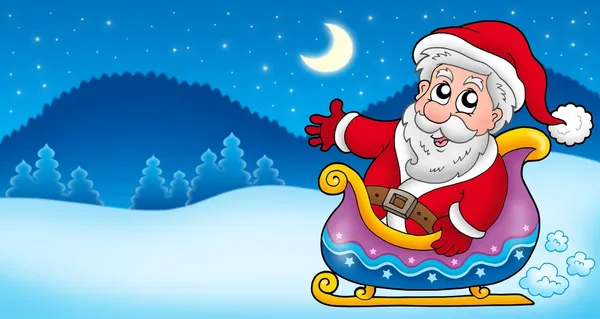 Paisaje con Santa Claus 4 — Foto de Stock