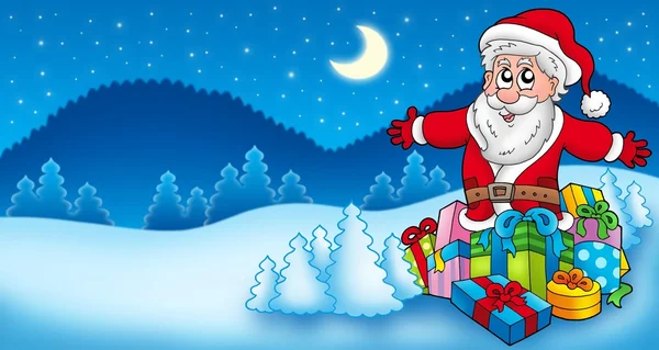 Paesaggio con Babbo Natale 6 — Foto Stock
