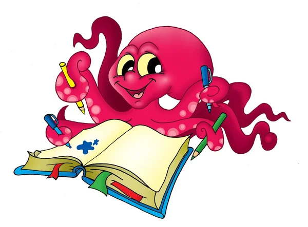 Octopus met potloden — Stockfoto