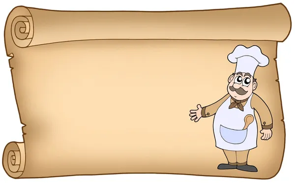 Vecchia pergamena con chef — Foto Stock