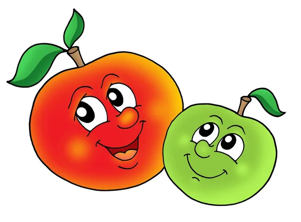 Пара усміхнених яблук — стокове фото