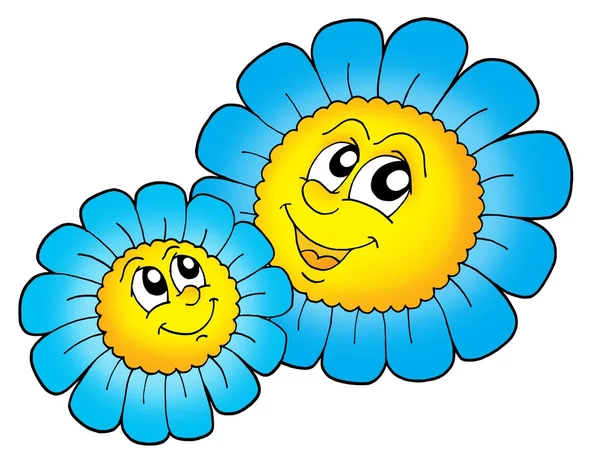 คู่ของดอกไม้สีฟ้ายิ้ม — ภาพถ่ายสต็อก