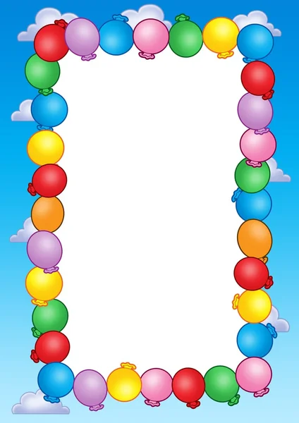 Strona zaproszenie ramki z balonów — Zdjęcie stockowe
