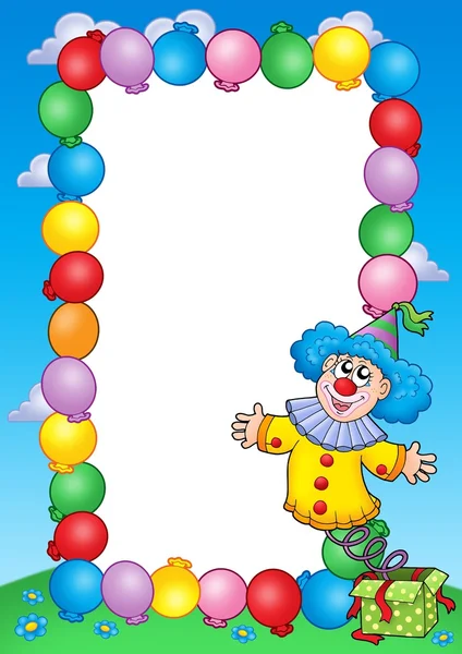 Cornice invito festa con clown 3 — Foto Stock