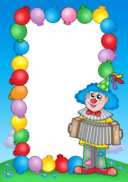 Рамка приглашения на вечеринку с клоуном 6 — стоковое фото