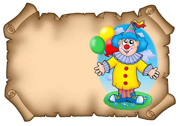 Party-Einladung mit Clown — Stockfoto