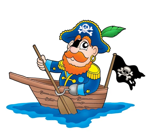 Pirate in the boat — Stock Photo, Image