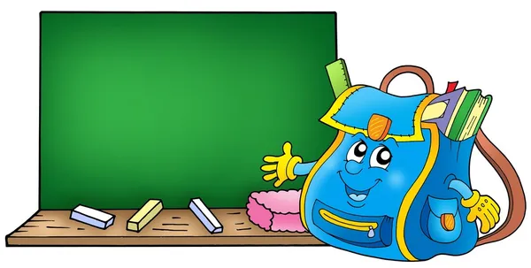 Blackboard ile okul çantası — Stok fotoğraf
