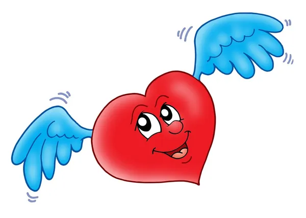 Smiling heart with wings — Stock Photo, Image