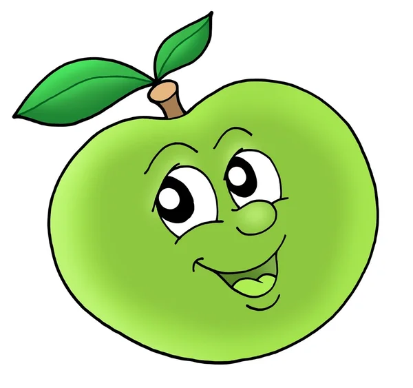 Lächelnder grüner Apfel — Stockfoto