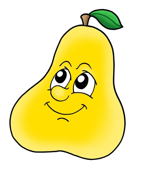 Smiling yellow pear — Stock Photo, Image
