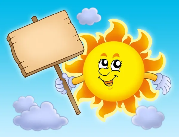 Sol de verão com mesa no céu — Fotografia de Stock