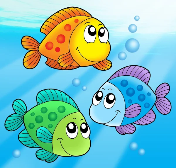 Три милые рыбки — стоковое фото