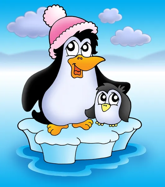 Twee pinguïns op ijsberg — Stockfoto