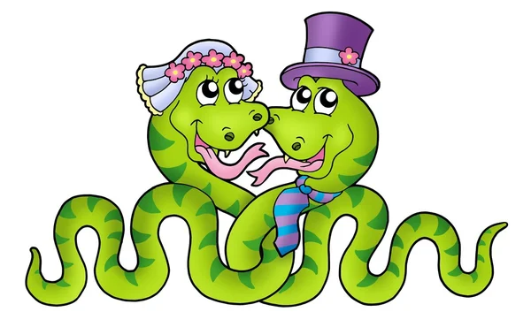 Wedding with cute snakes — Stock Photo, Image
