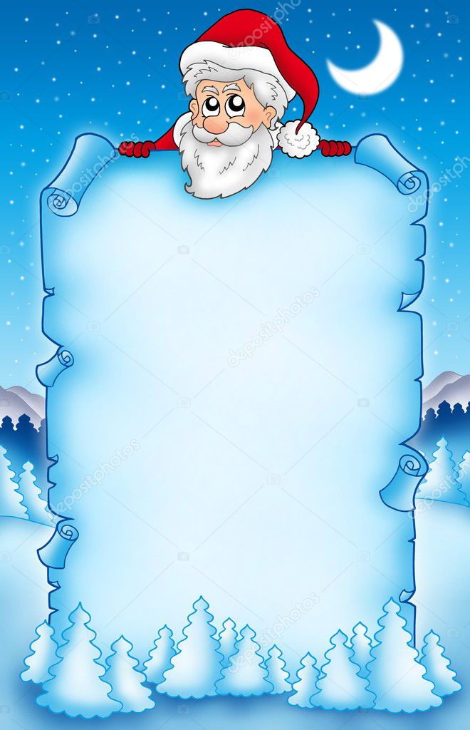 Christmas parchment with Santa Claus 1 — Stock Photo © clairev #2941238