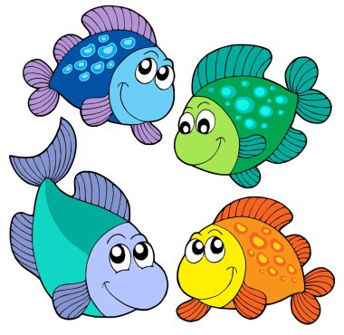 Cute fishes set clipart