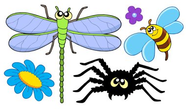 Cute insect collection clipart