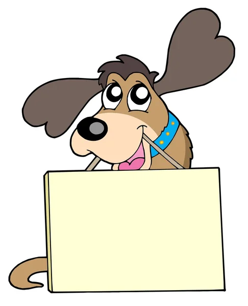 Cute dog with sign — Stock Vector