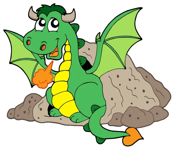 Söta dragon i grotta — Stock vektor