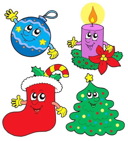Bonito Natal ilustrações coleção —  Vetores de Stock