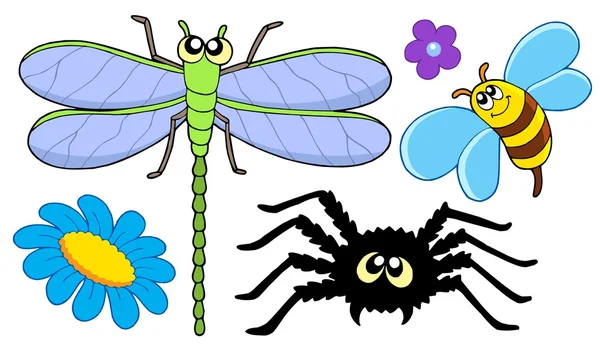 Cute collection d'insectes — Image vectorielle