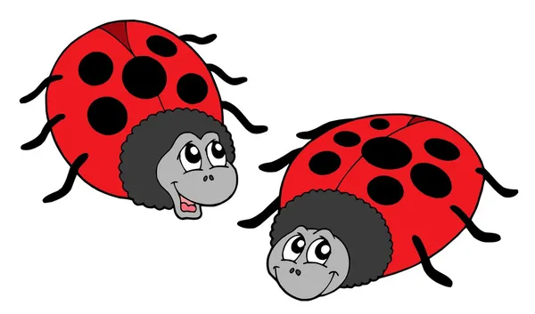 Χαριτωμένο ladybugs διανυσματικά εικονογράφηση — Διανυσματικό Αρχείο