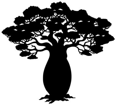 African tree silhouette clipart