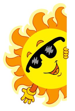 Waving cartoon Sun clipart