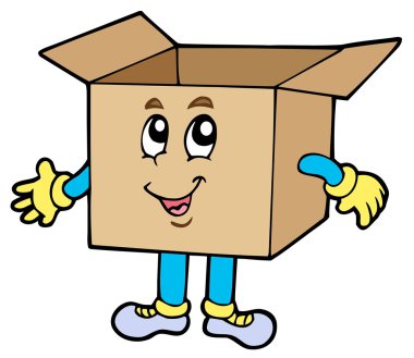 Cartoon cardboard box clipart