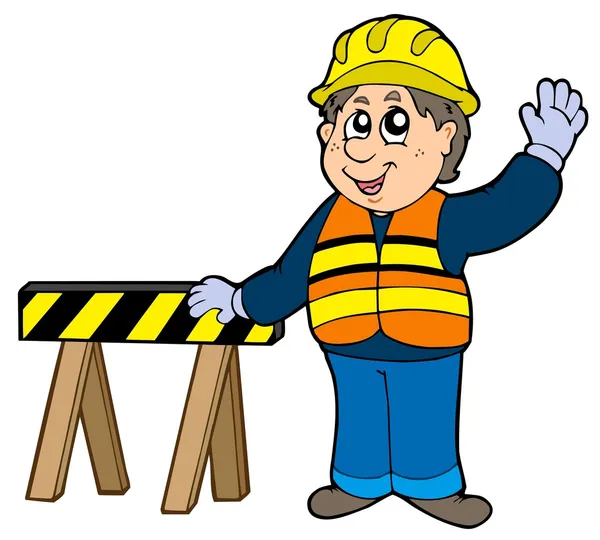 Desenhos animados Trabalhador da construção — Vetor de Stock