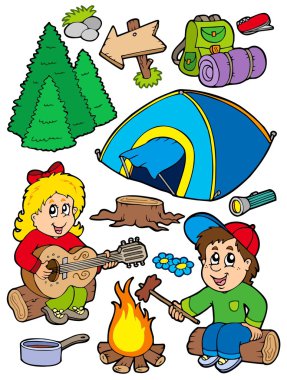 Holiday camping collection clipart