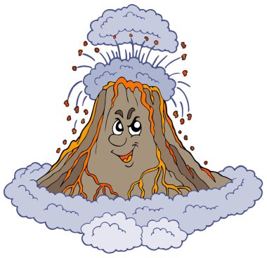 Angry cartoon volcano clipart