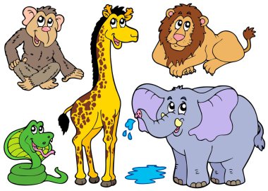 Various African animals clipart