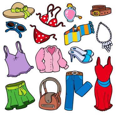 Woman apparel collection clipart