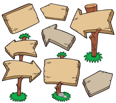 Wooden boards collection clipart