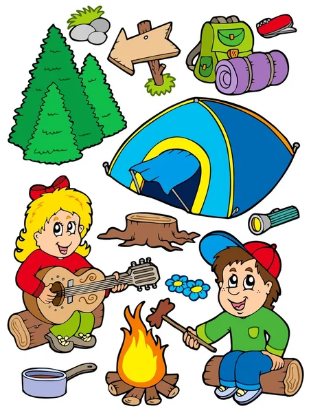 Holiday camping collectie — Stockvector