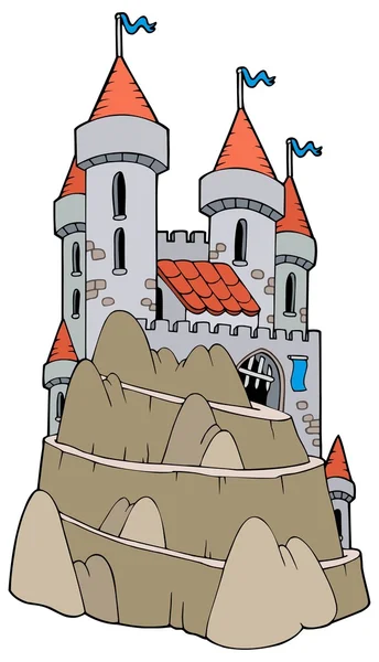 Burg auf Hügel — Stockvektor