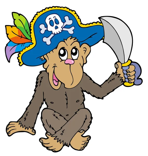 Pirat monkey — Stock vektor