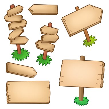 Various wooden panels collection clipart