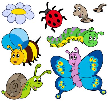 Garden animals collection clipart